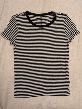 JCrew Striped Stretch Linen Tshirt, Size Small